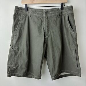 KUHL Ramblr 10" Hiking Shorts Mens 36 Olive Green Hiking Camping Outdoor Cargo